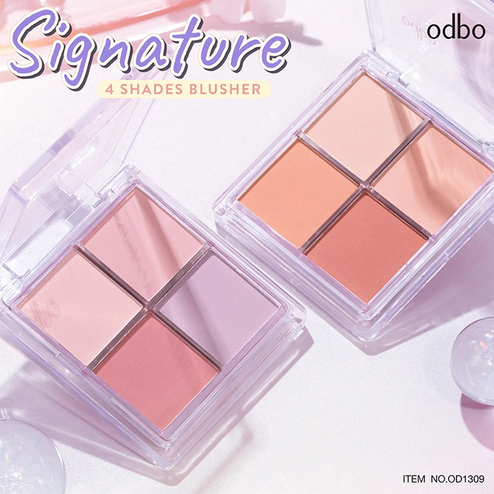 บลัชออน Odbo Cosmetic Signature 4 Shades Blusher