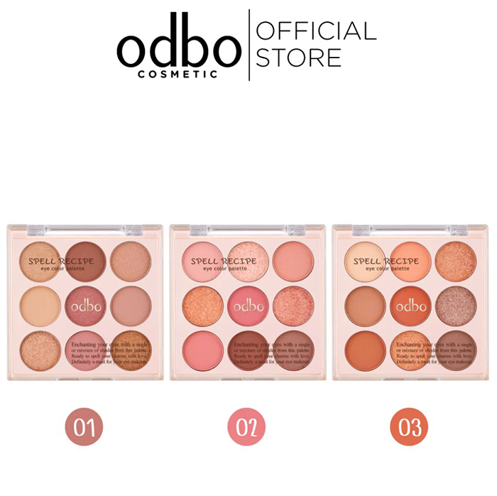 อายแชโดว์พาเลท Odbo Cosmetic Spell Recipe Eye Color Palette