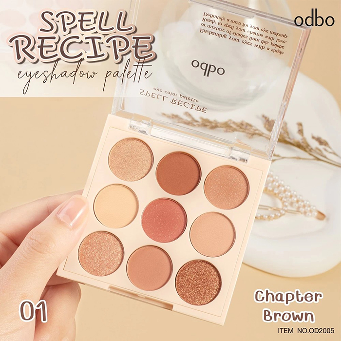 อายแชโดว์พาเลท Odbo Cosmetic Spell Recipe Eye Color Palette
