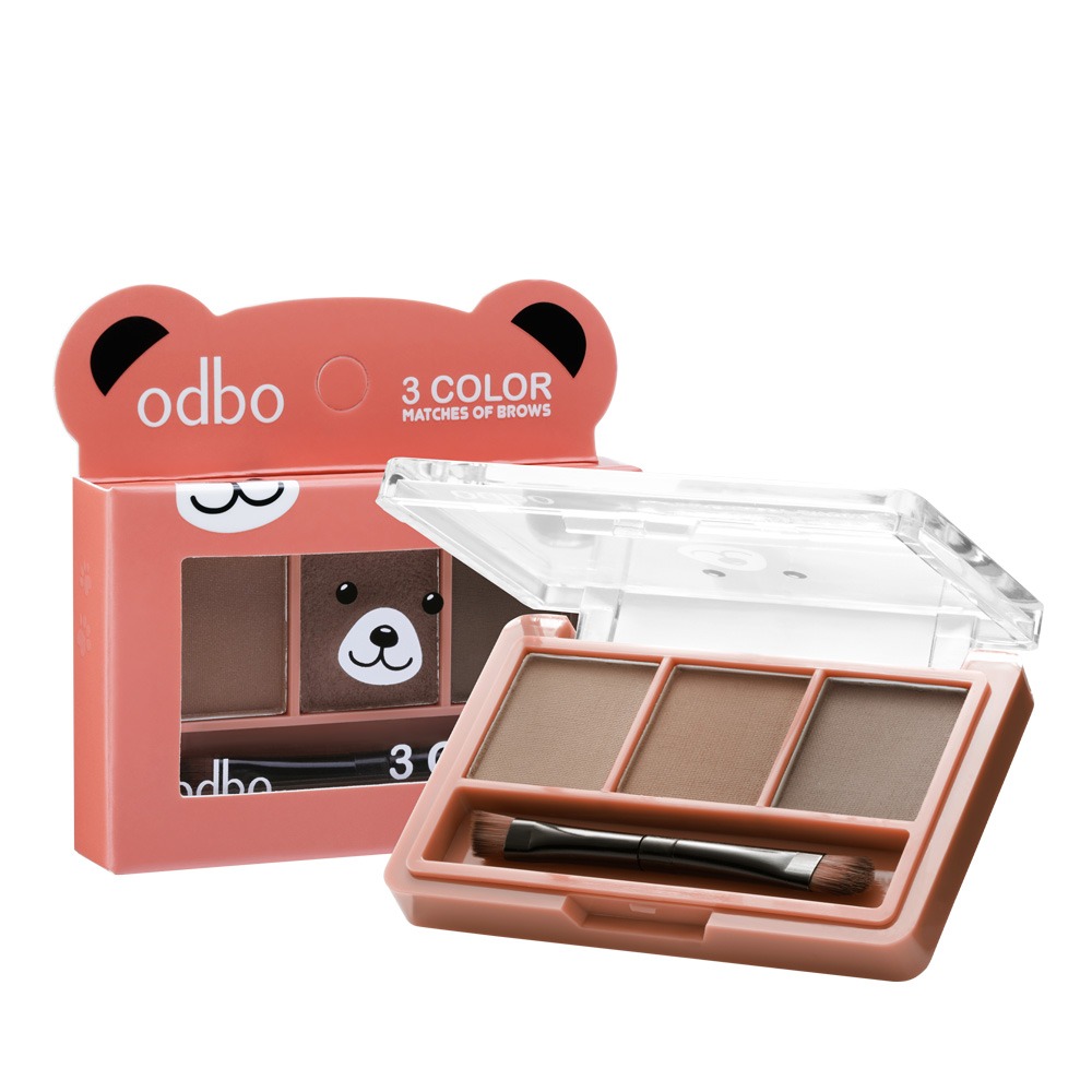 พาเลทแต่งคิ้ว odbo cosmetic 3 Color Matches Of Brows พาเลทแต่งคิ้ว odbo cosmetic 3 Color Matches Of Brows
