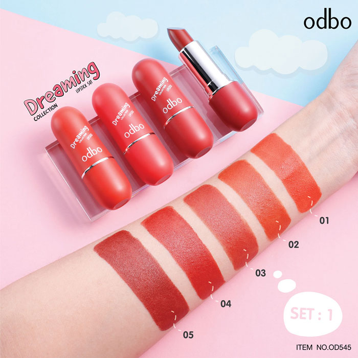 ลิปสติก Odbo Cosmetic Dreaming Collection Lipstick Set