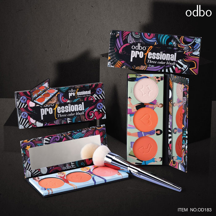 บลัชออน Odbo Cosmetic Professional Three Color Blush