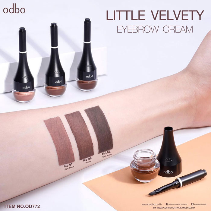 เจลเขียนคิ้ว Odbo Cosmetic Little Velvety Eyebrow Cream เจลเขียนคิ้ว Odbo Cosmetic Little Velvety Eyebrow Cream
