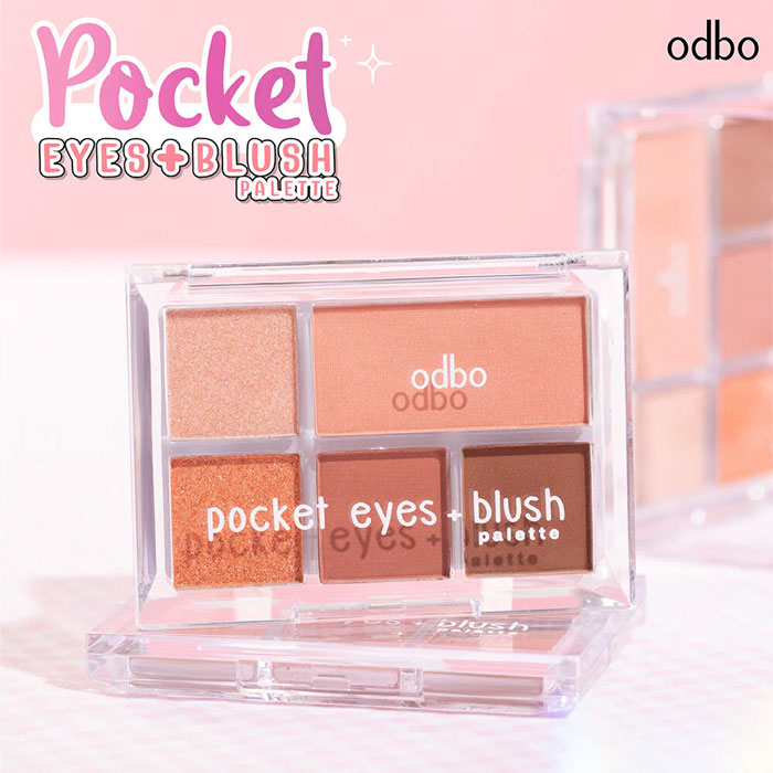 พาเลท Odbo Cosmetic Pocket Eyes + Blush Palette