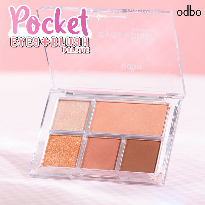 พาเลท Odbo Cosmetic Pocket Eyes + Blush Palette