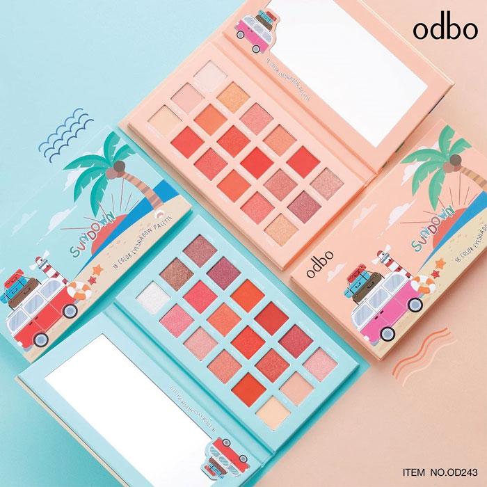 อายพาเลตต์ Odbo Cosmetic Sundown 18 Color Eyeshadow Palette อายพาเลตต์ Odbo Cosmetic Sundown 18 Color Eyeshadow Palette