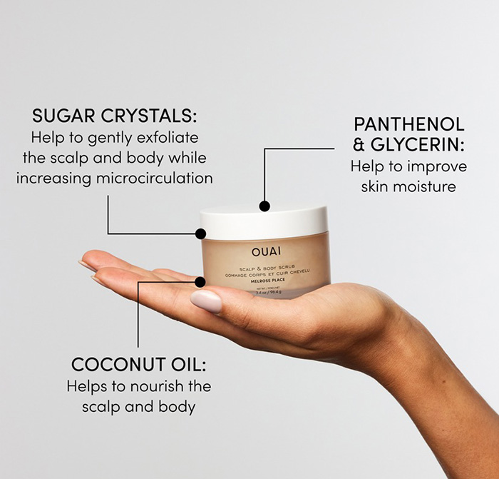 สครับขัดผิวกายและหนังศีรษะ OUAI Scalp & Body Scrub Melrose Place