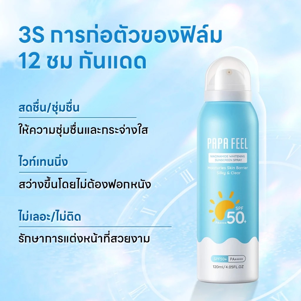 สเปร์ยกันแดด PAPA FEEL Niacinamide Whitening Sunscreen Spray