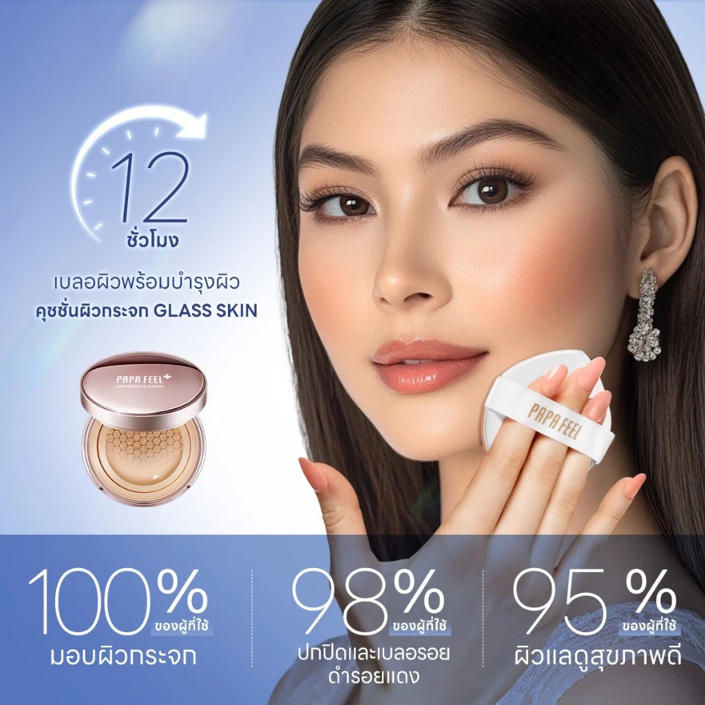 คุชชั่น PAPA FEEL 5X Ceramide Cushion Ultra Matte SPF35+ PA++++