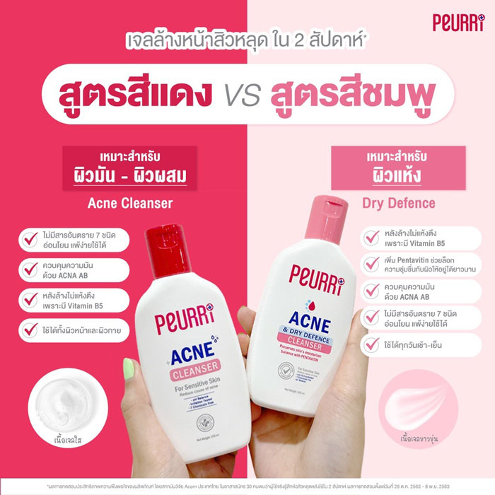 PEURRi Acne & Dry Defence Cleanser เจลล้างหน้า