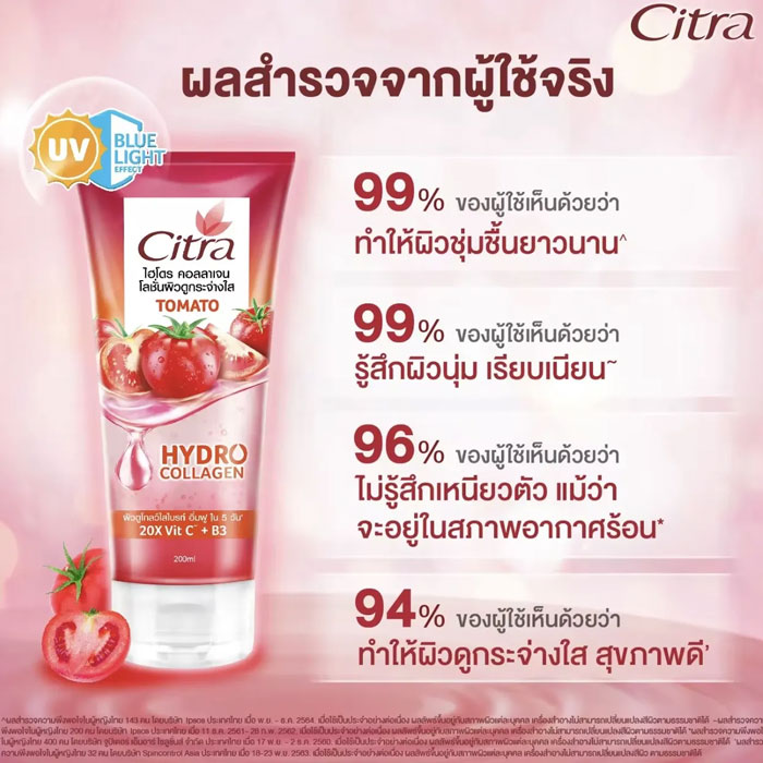 เจลบำรุงผิวกาย Citra Hydro Collagen Bright Lotion Tomato