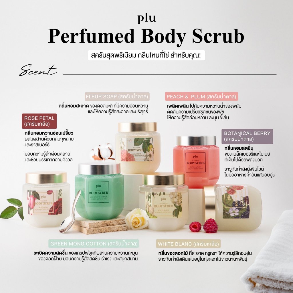 สครับผิว Plu Perfumed Body Scrub White Blanc