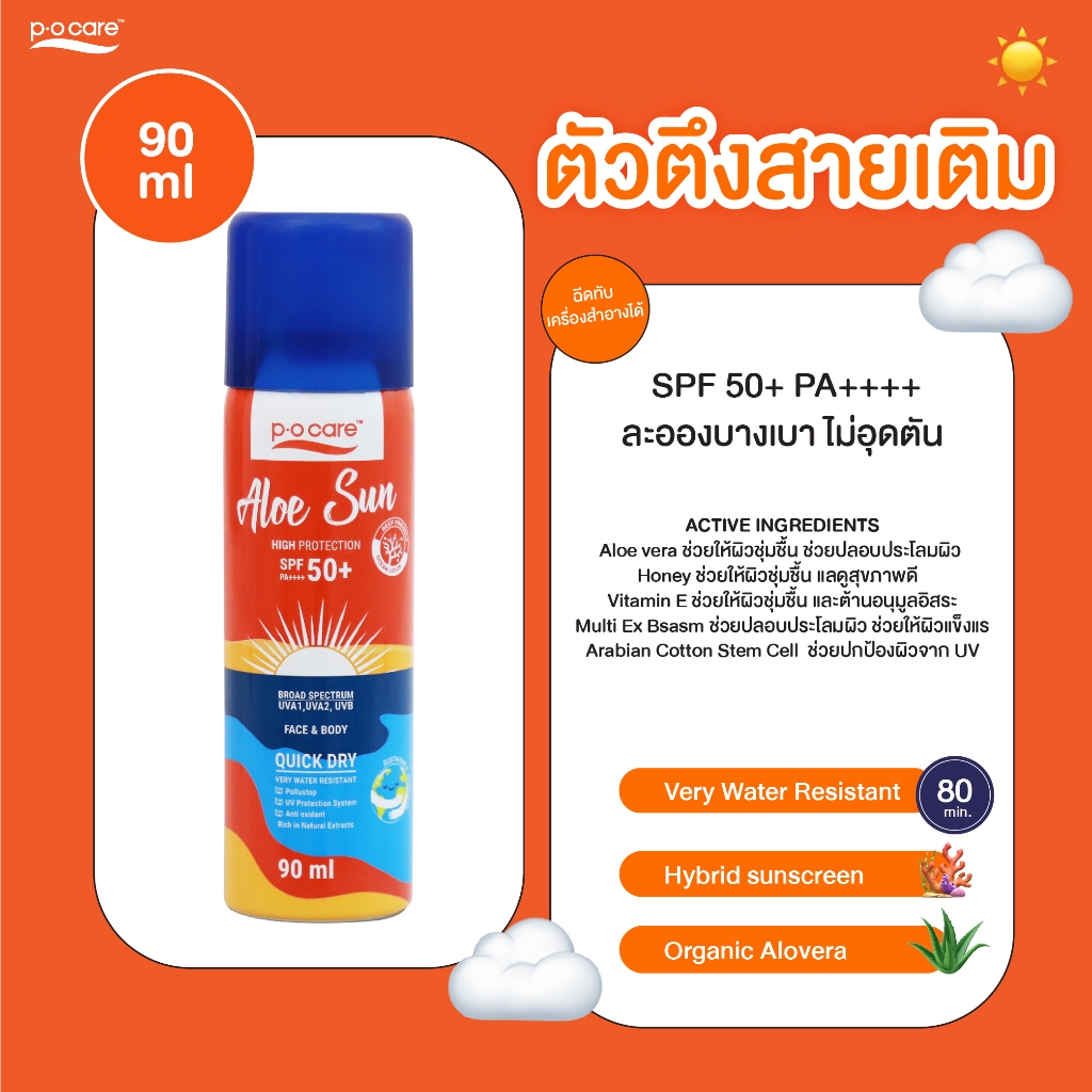 P.O.Care Aloe Sun Spray SPF50+ PA++++