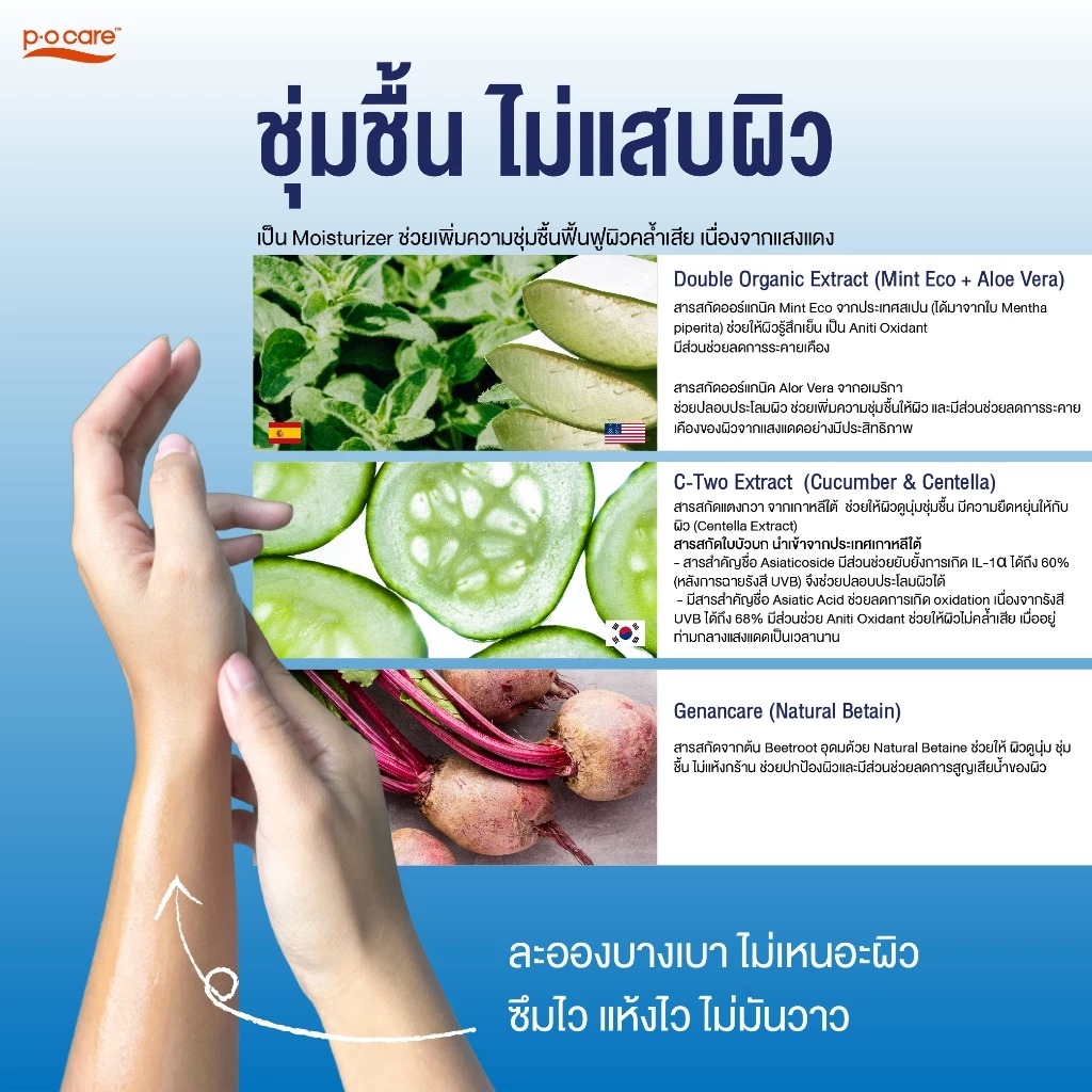 สเปร์ยกันแดด P.O.Care Ultra Sport Fusion Clear Sun Spray SPF50+ PA++++