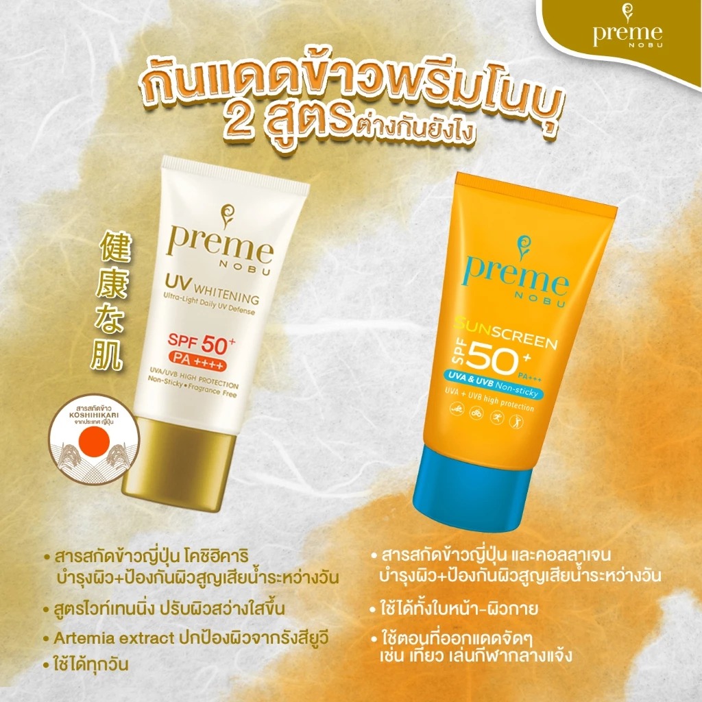 ครีมกันแดด Preme Nobu Sunscreen SPF 50+ PA+++