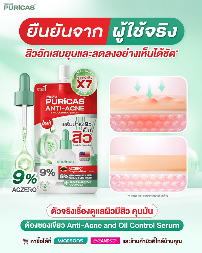 เซรั่ม Puricas Anti Acne And Oil Control Serum