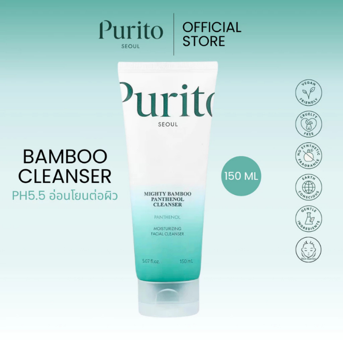 คลีนเซอร์ไม้ไผ่ Purito Seoul Mighty Bamboo Panthenol Cleanser