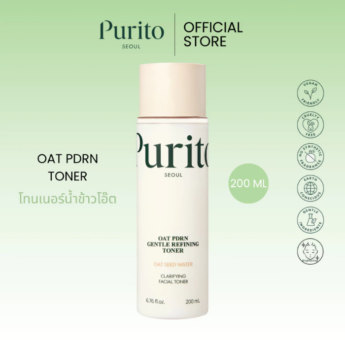 โทนเนอร์ข้าวโอ๊ต Purito Seoul Oat PDRN Gentle Refining Toner