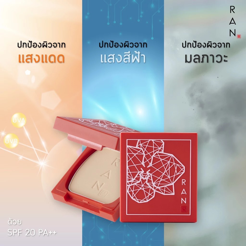 แป้งผสมรองพื้นอัดแข็ง RAN Cosmetic Anti-Pollution Powder