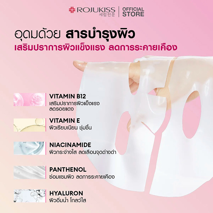 แผ่นมาส์กหน้า ROJUKISS Hydrogel Mask