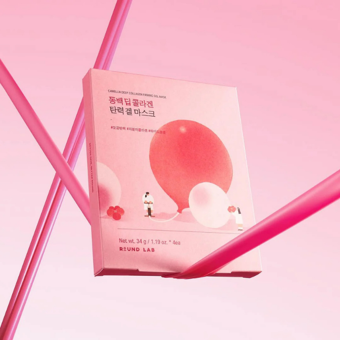 มาส์กเนื้อเจลสีชมพู Round Lab Camellia Deep Collagen Firming Gel Mask มาส์กเนื้อเจลสีชมพู Round Lab Camellia Deep Collagen Firming Gel Mask
