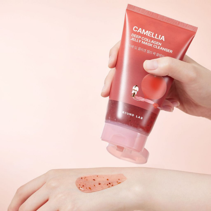 คลีนเซอร์เจลลี่ Round Lab Camellia Deep Collagen Jelly Mask Cleanser คลีนเซอร์เจลลี่ Round Lab Camellia Deep Collagen Jelly Mask Cleanser
