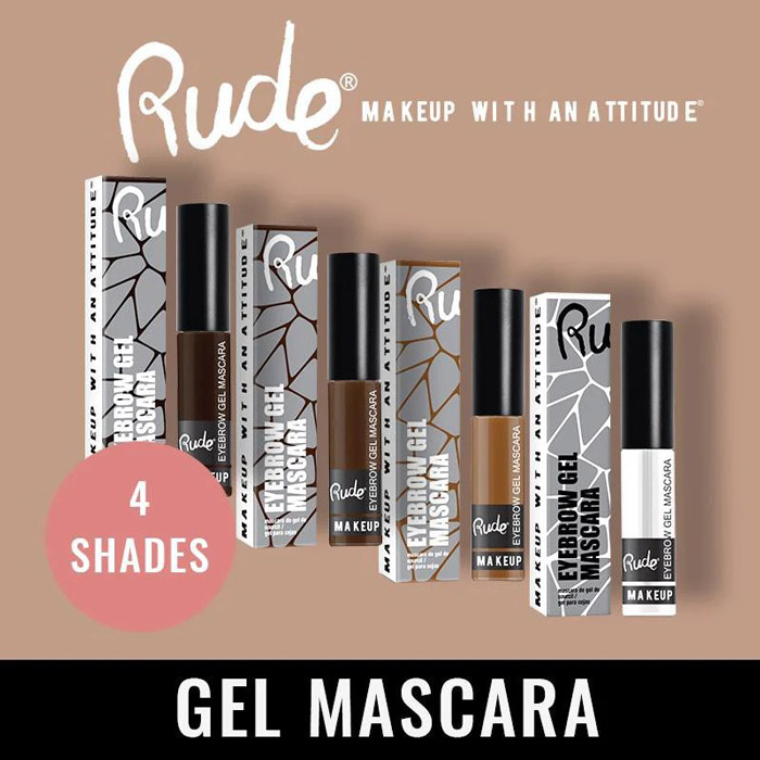 Rude Cosmetics Eyebrow Gel Mascara เจลมาสคาร่าสำหรับปัดขนคิ้ว ช่วยให้คิ้วอยู่ทรงเรียงเส้นสวยตลอดทั้งวัน