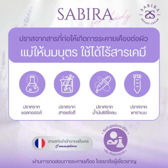 ครีมบำรุงผิวบริเวณทรวงอกและลำคอ SABIRA Breast Cream ครีมบำรุงผิวบริเวณทรวงอกและลำคอ SABIRA Breast Cream