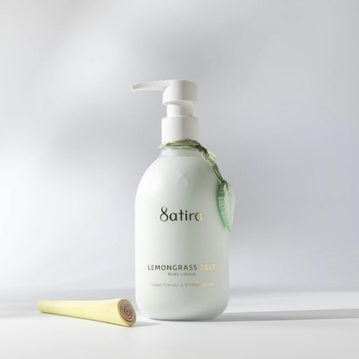 โลชั่นบำรุงผิว กลิ่นเลมอนกลาส Satira Body Lotion: Lemongrass Zest (Vegan friendly & Biodegradable)