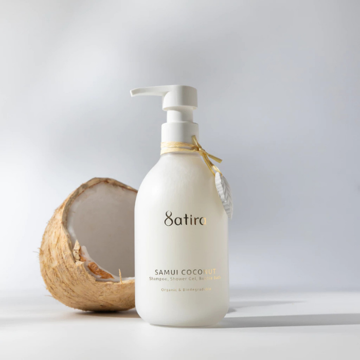 สบู่เหลวสำหรับอาบน้ำ และสระผม Samui Coconut 3 in 1 Shampoo, Body Wash, Bubble Bath