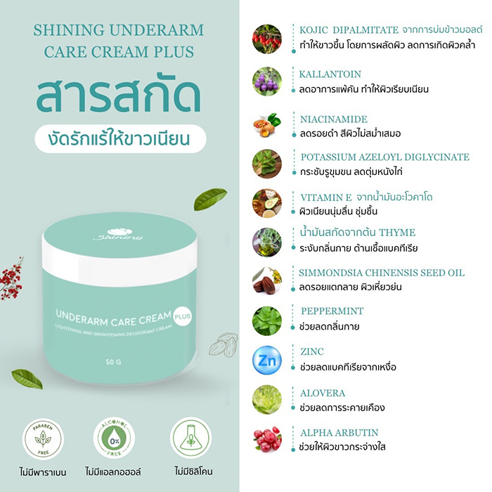 ครีมบำรุงผิวใต้วงแขน Shining Underarm Care Cream Toner