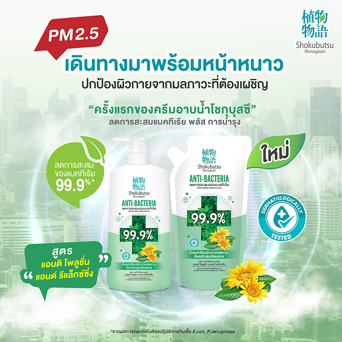 เจลอาบน้ำ Shokubutsu Monogatari Shower Anti Pollution and Relaxing