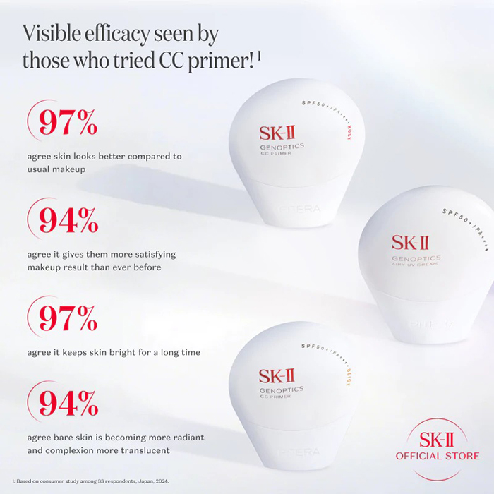 ครีมกันแดด SK-II Genoptics Airy UV Cream & CC Primer SPF 50+ PA++++