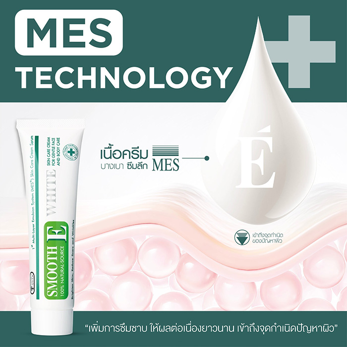 ครีมบำรุงผิวหน้า Smooth E Cream Plus White