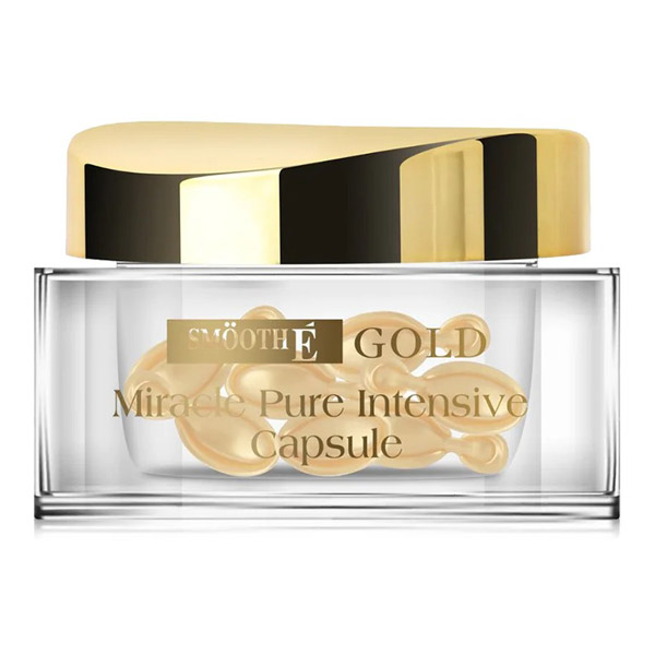 Smooth E Gold Miracle Capsule 12S’ เซรั่มเข้มข้น ช่วยให้รูขุมขนกระชับ และเติมเต็มริ้วรอยล่องลึกให้แลดูตื้นขึ้นฟื้นฟูผิวใส