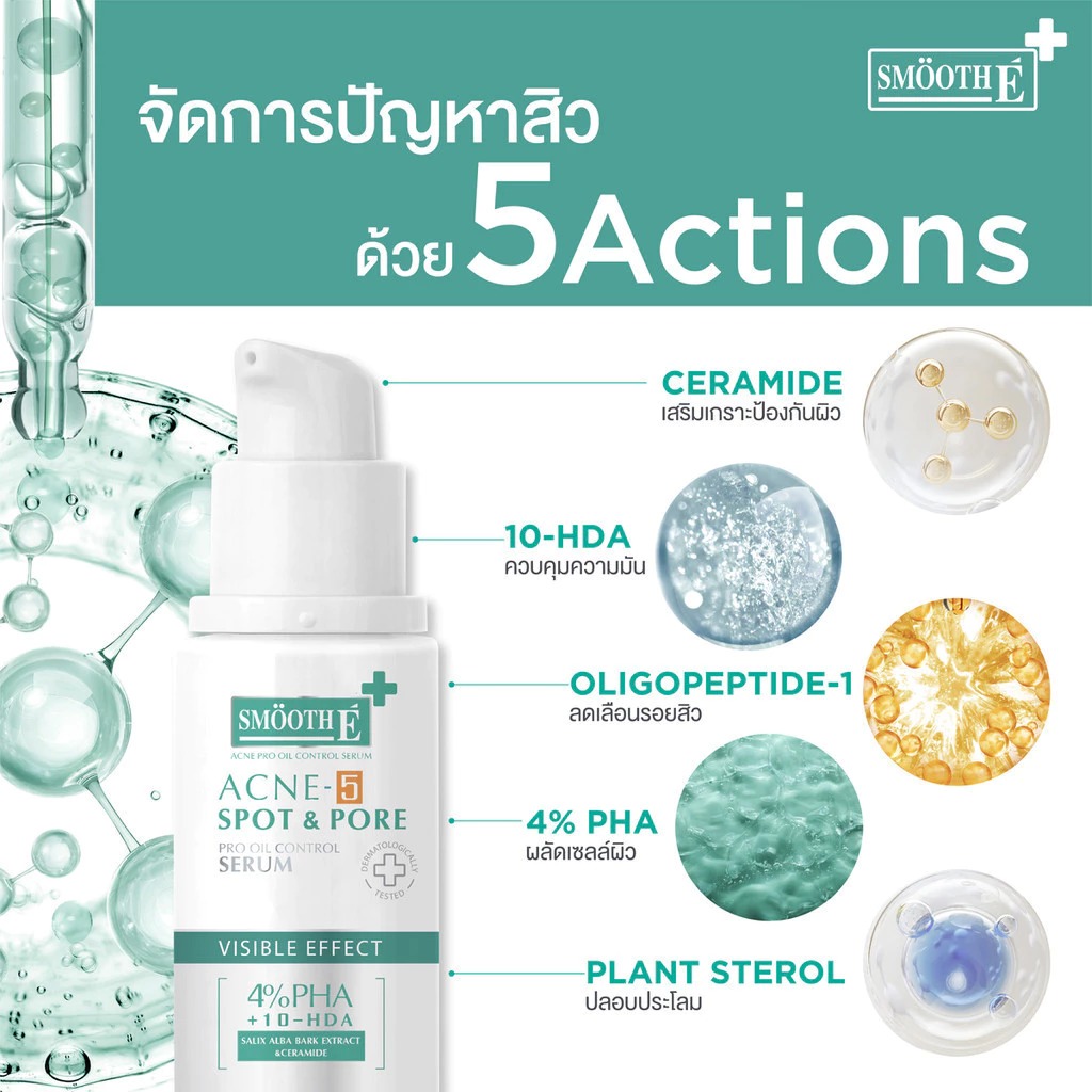 เซรั่มคุมสิว Smooth E Acne-5 Spot Pore Serum