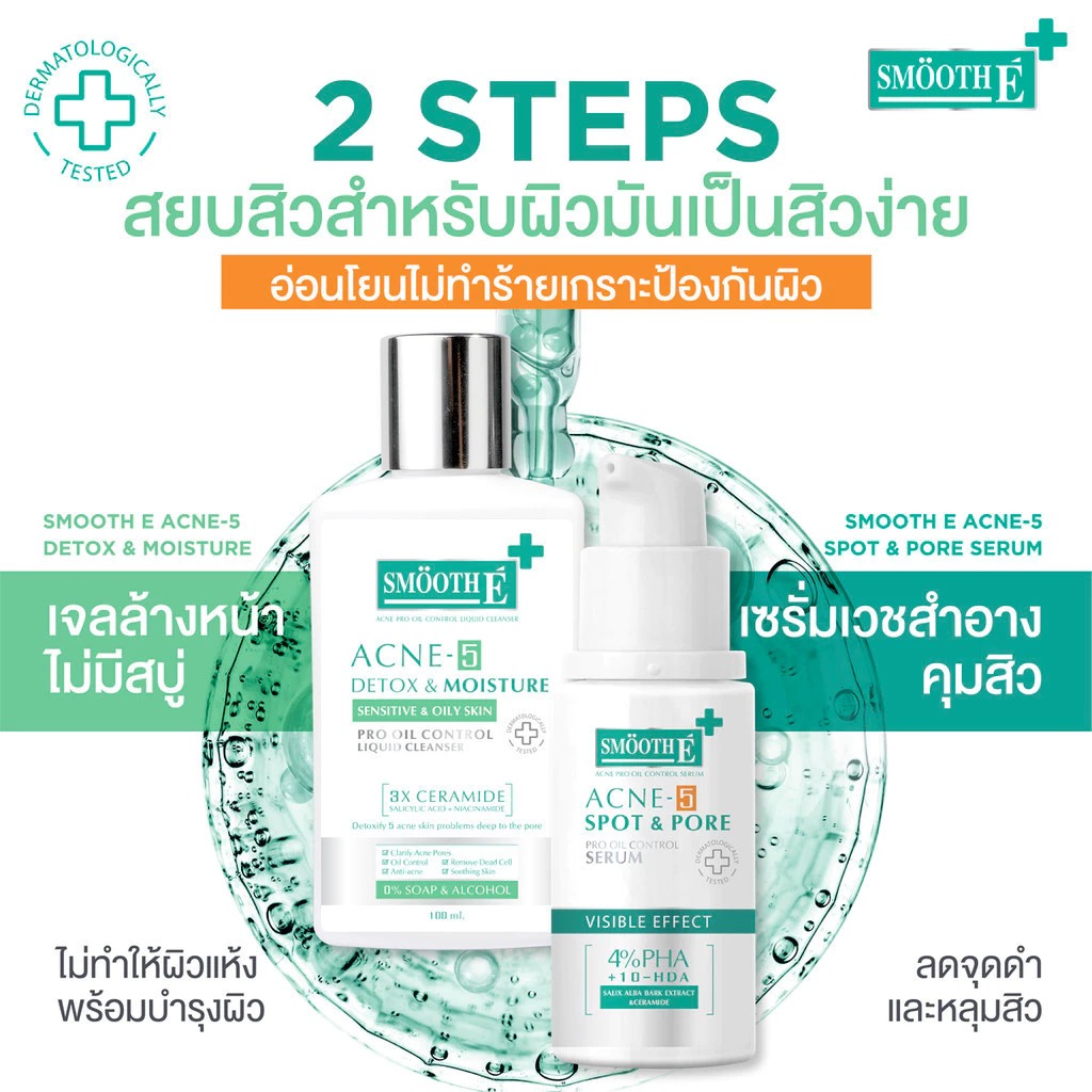 เซรั่มคุมสิว Smooth E Acne-5 Spot Pore Serum
