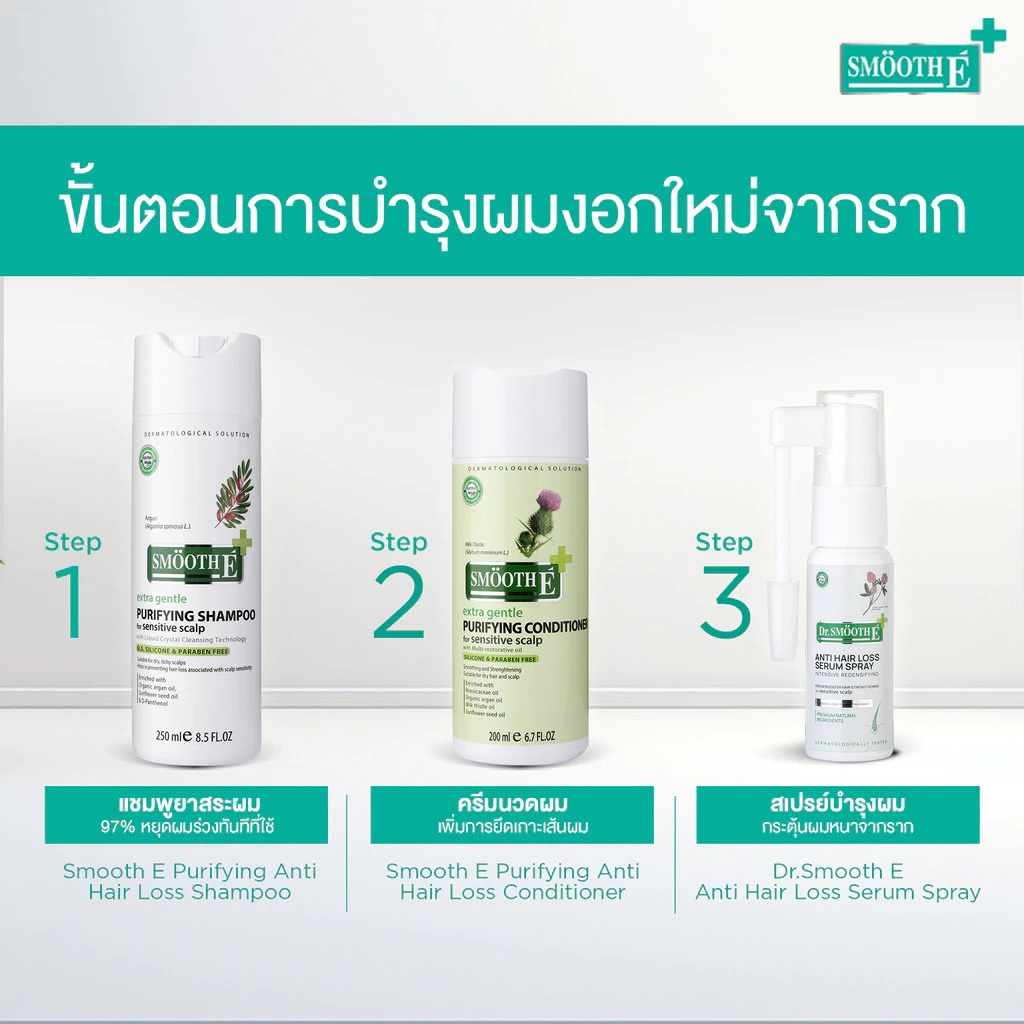 สเปร์ยเซรั่มบำรุงผม Smooth E Anti Hair Loss Serum Spray