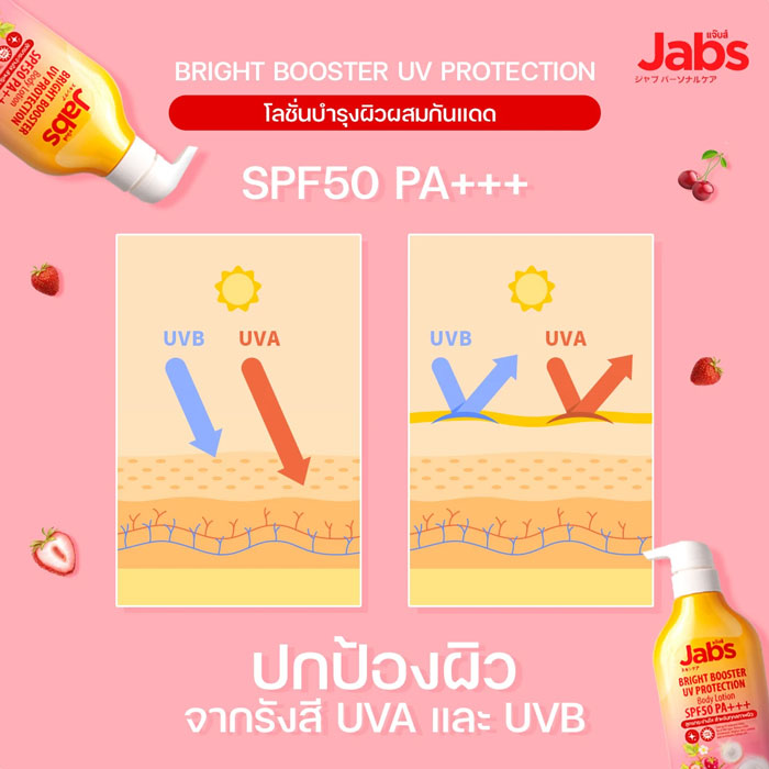 โลชั่นบำรุงผิว Jabs Bright Booster UV Protection Body Lotion SPF50 PA+++