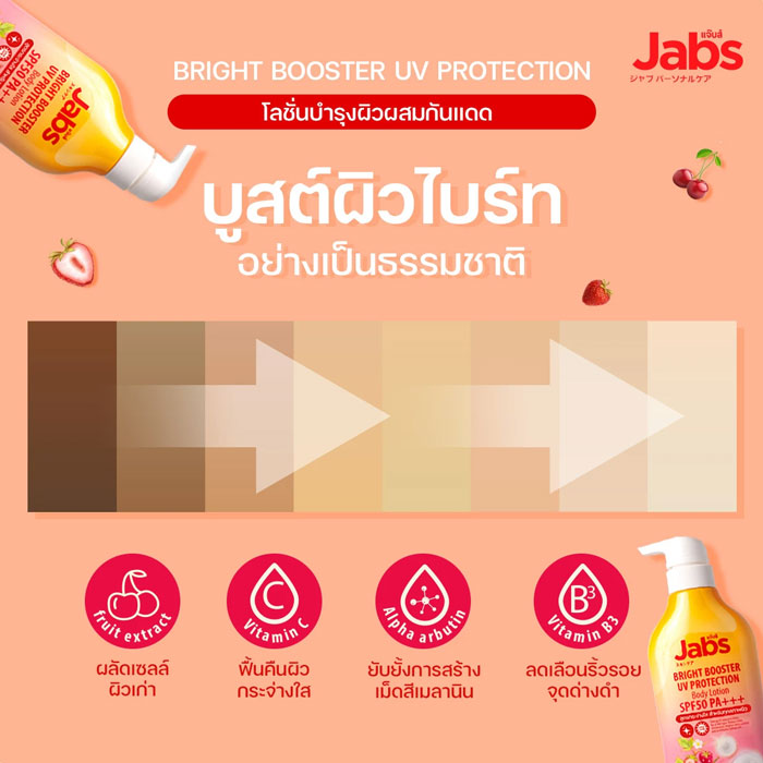 โลชั่นบำรุงผิว Jabs Bright Booster UV Protection Body Lotion SPF50 PA+++