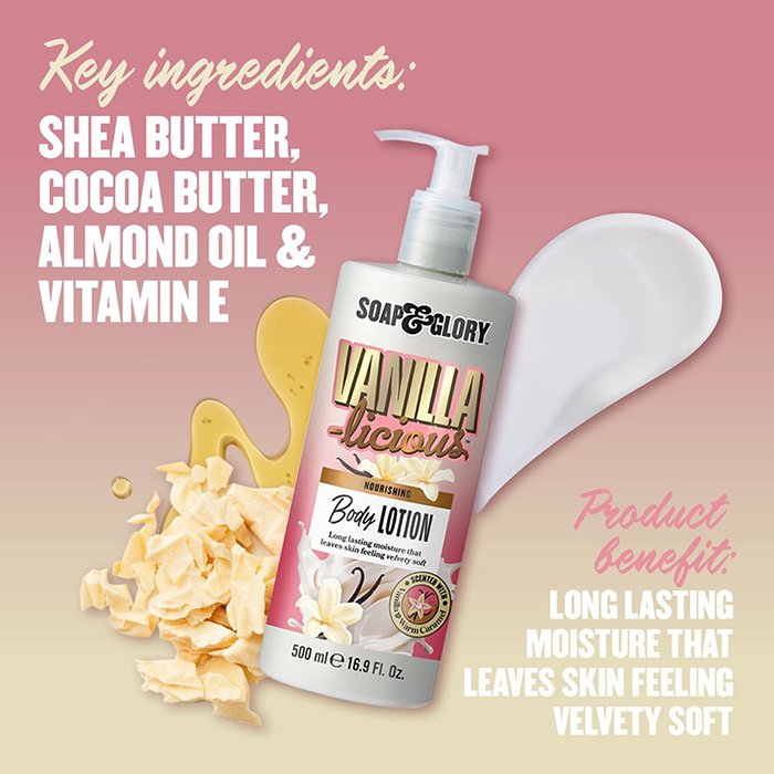 โลชั่นบำรุงผิว Soap & Glory Vanilla-Licious Nourishing Body Lotion โลชั่นบำรุงผิว Soap & Glory Vanilla-Licious Nourishing Body Lotion
