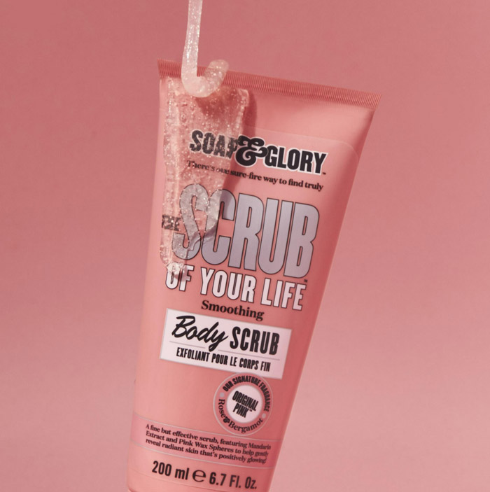 Soap and Glory The Scrub of Your Life สครับเม็ดละเอียด ไม่บาดผิว ผลัดเซลล์ผิว เผยผิวใหม่ที่เนียนนุ่ม