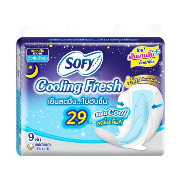 ผ้าอนามัยสำหรับช่วงกลางคืน Sofy Cooling Fresh Night Slim Wing