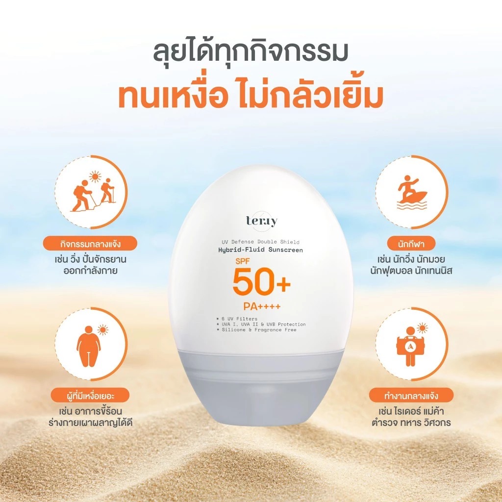 กันแดดแรปผิว Terry UV Defense Double Shield Hybrid-Fluid Sunscreen SPF50+ PA++++