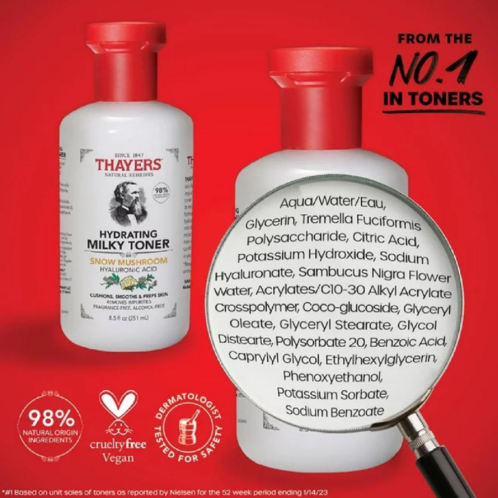 โทนเนอร์ Thayers Hydrating Milky Toner Snow Mushroom Hyaluronic Acid