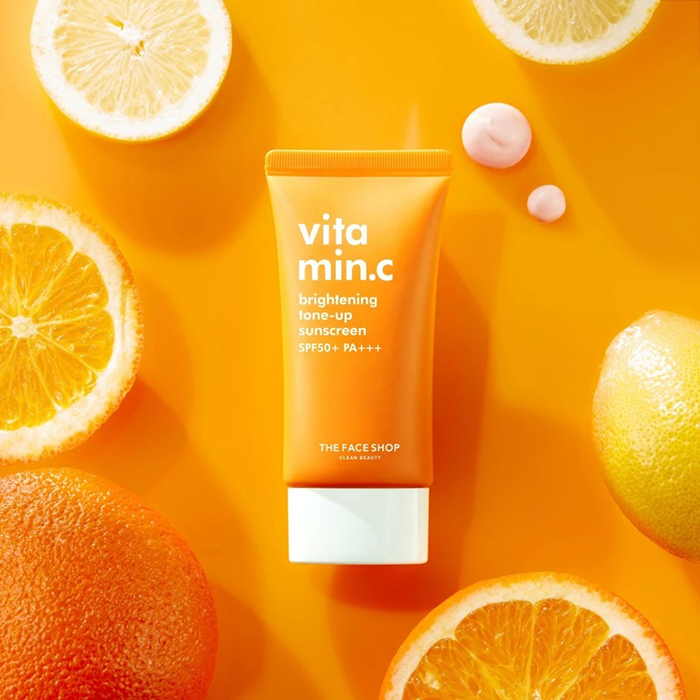 กันแดดโทนอัพ THE FACE SHOP Vitamin C Brightening Tone-up Sunscreen SPF50+ PA+++