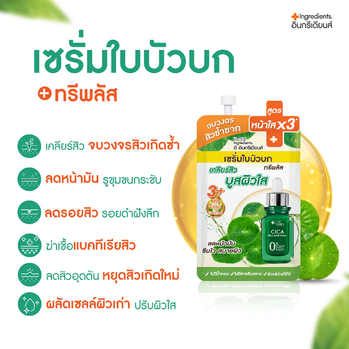 เซรั่มใบบัวบก The Ingredients Cica 3Plus Acne Serum