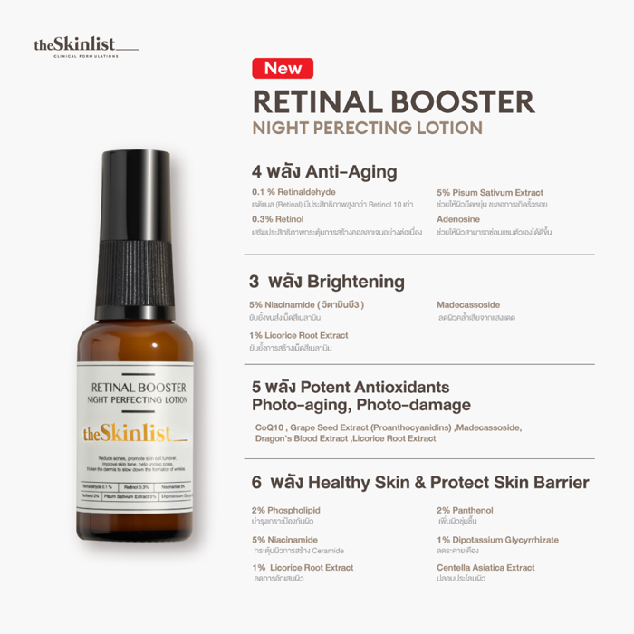 เซรั่มเรตินอล The Skinlist Retinal Booster Night Perfecting Lotion