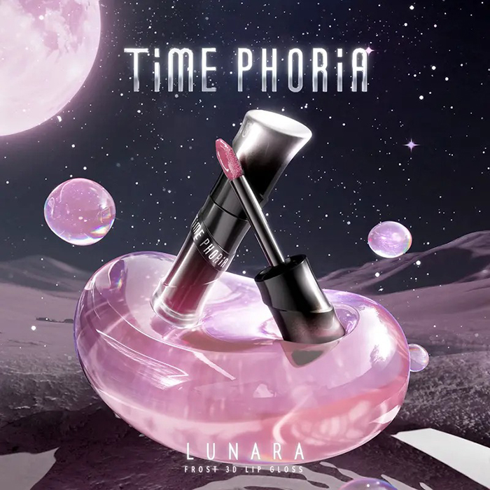 ลิปกลอส Time Phoria Lunara Frost 3D Lip Gloss