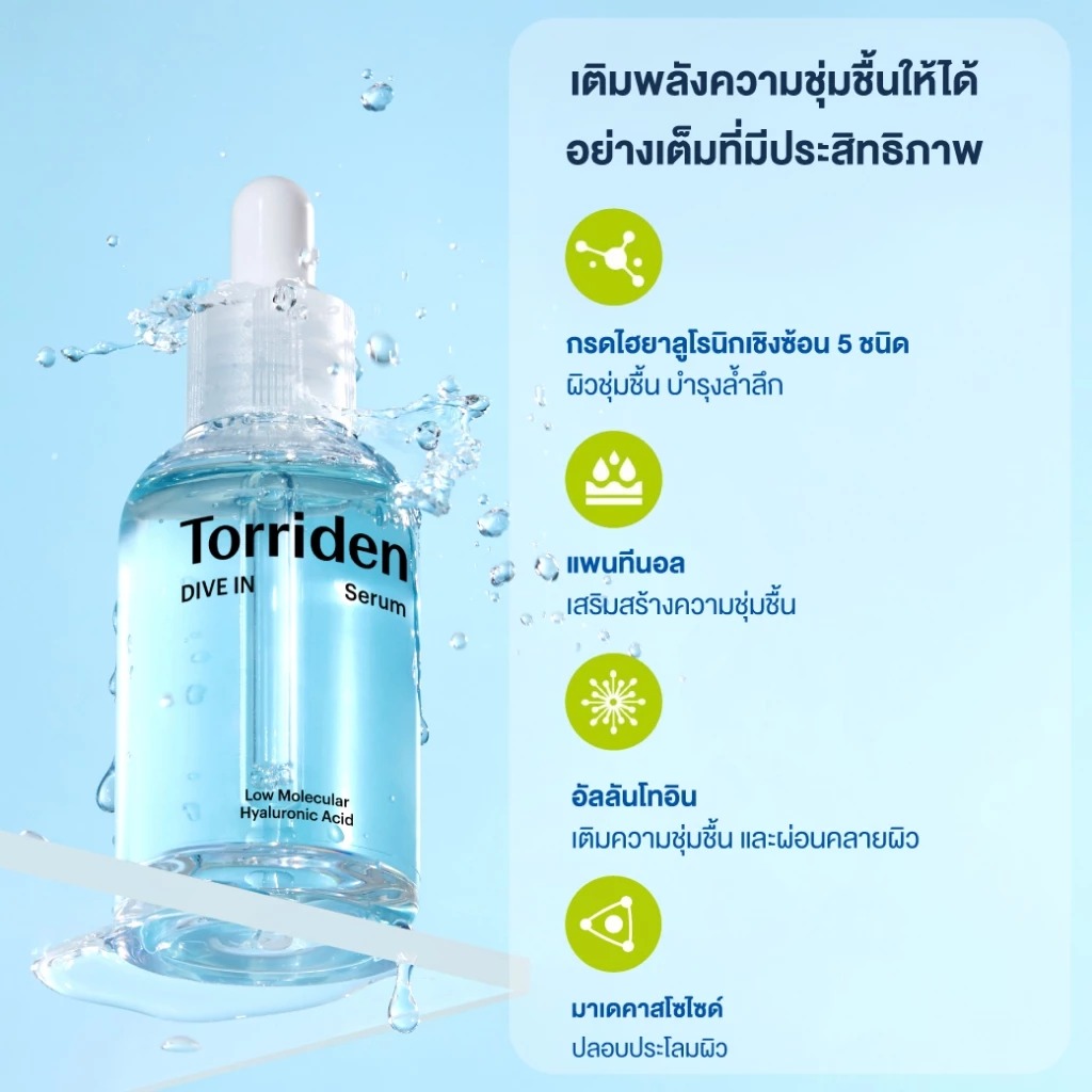 เซรั่มบำรุงผิวหน้า Torriden Dive-In Low Molecular Hyaluronic Acid Serum